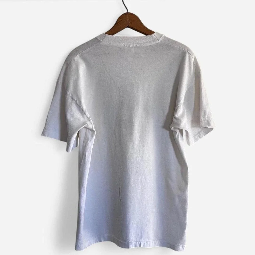 Vintage 1990s Funny Joke " does "anal retentive" have a hyphen" white t shirt - Picture 4 of 4
